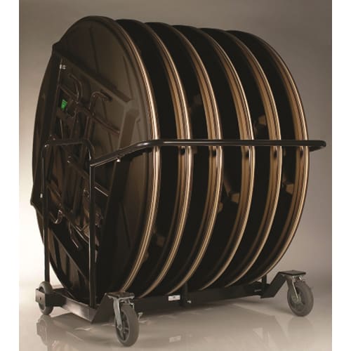 Mity-Lite® CT Cart - Edge Wide for 42in-72in Round ABS Folding Tables, Edge Stack, Black